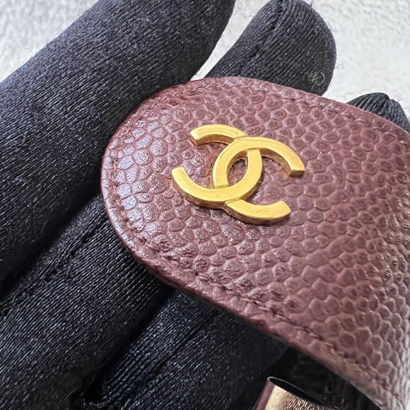Auth Chanel Classic Quilted MEDIUM Burgandy Caviar Agenda w/ Gold Hardware - Picture 8 of 13